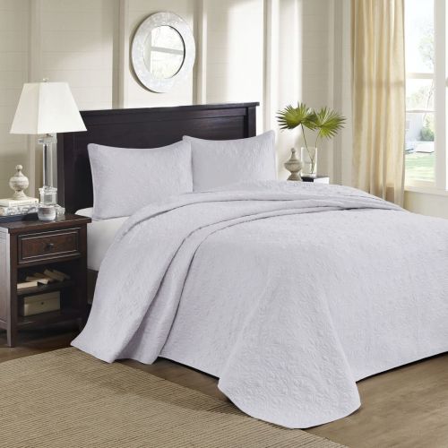 Reversible Bedspread Set White Twin