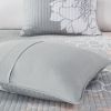 6 Piece Printed Cotton Quilt Set with Throw Pillows Grey/Peach Full/Queen