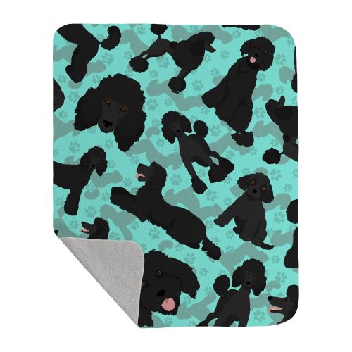 Black Standard Poodle Quilted Blanket 50x60 Artwork Pattern Quilted Throw Blanket for Bed, Couch, Sofa, Soft and Lightweight