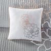 6 Piece Printed Cotton Quilt Set with Throw Pillows Grey/Peach Full/Queen